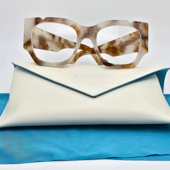 Fenty FY400171 55E Brown Ivory Marble Sunglasses Frame w/ Case Italy 54-20-145